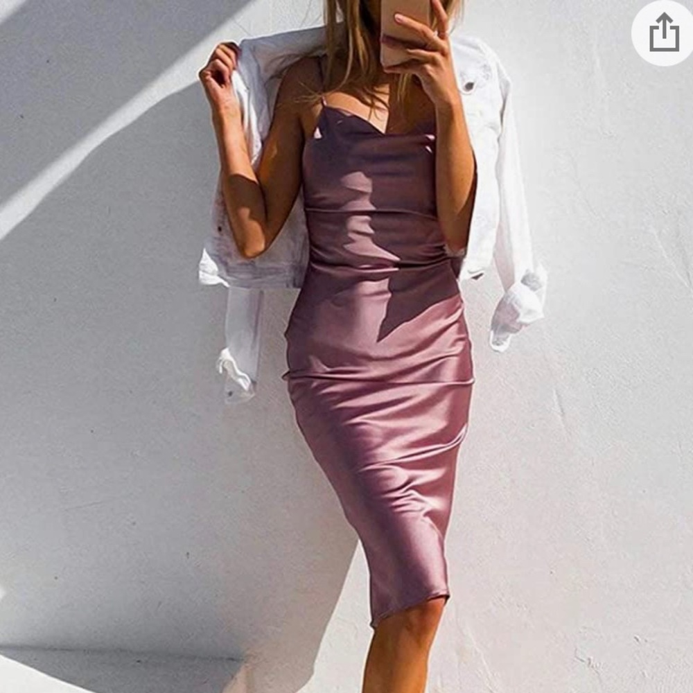 Pink Silk Midi NWT